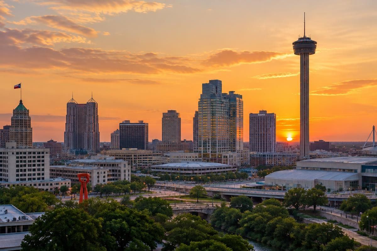 San Antonio skyline with Tower of the Americas